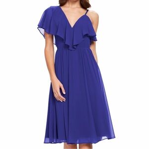 Dress The Population Asymmetrical Blue Women's Dress